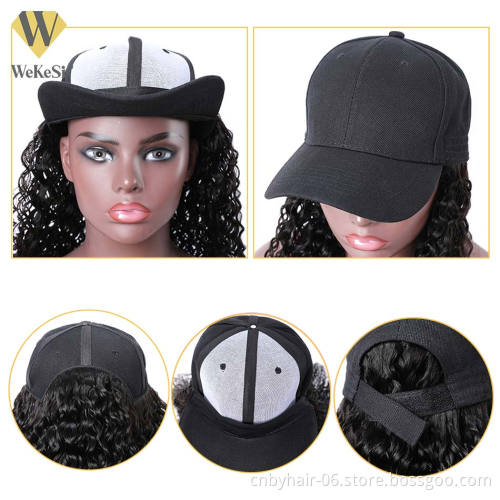 Fashionable Baseball Hat Wigs Straight Hair Wig Vendors,8-40 Inch Cheap Virgin Brazilian Human Hair Wig With Hats